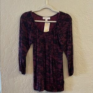 Purple and Black Patterned Top